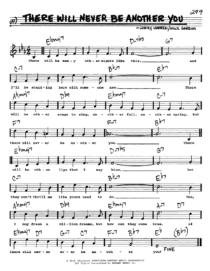 There Will Never Be Another You Partitura Real Book