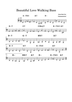 Beautiful Love Walking Bass Line