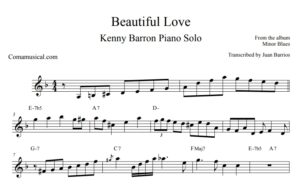 Kenny Barron Beautiful Love Solo Transcription
